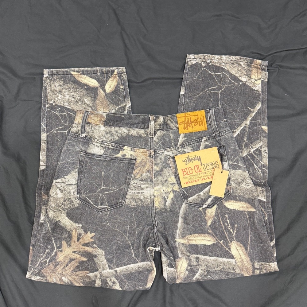 Stussy Big Ol Jeans Realtree Camo Edge Men's Size 32 Relaxed Straight Leg Denim
